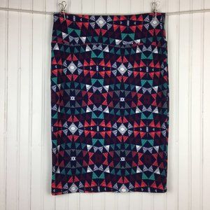 Lularoe Cassie Skirt Colorful Triangle Pattern